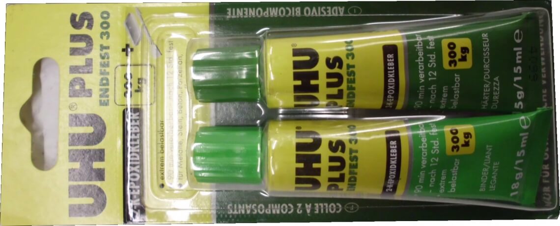 Adhesivo bicomponente para guías de fibra de vidrio